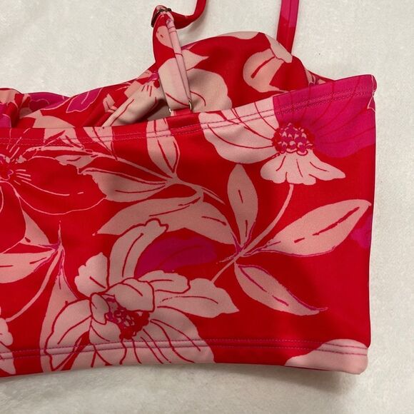 Womens Apt 9 pink/red floral bikini top size small - Picture 6 of 7